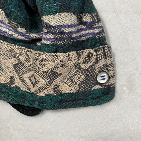 Vtg Lemon & Soda Boho Western Shacket Heavy Cotton Stripes Multicolor Textured M - Picture 9 of 12